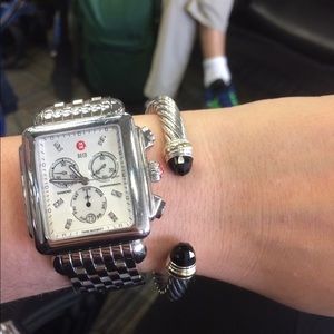 Michele deco watch with diamonds on face